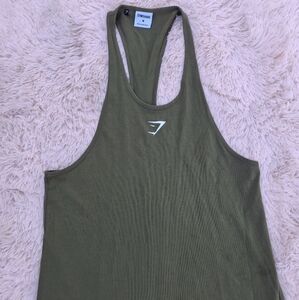 Olive Green And Grey Women's Tank Top